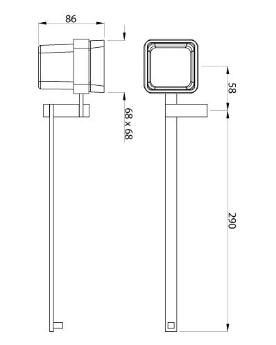 TUMBLER W/TOWEL HOLDER - ARTIZE FAUCET - ( CHROME - DUO - 0x0 mm - 0inchx0inch )