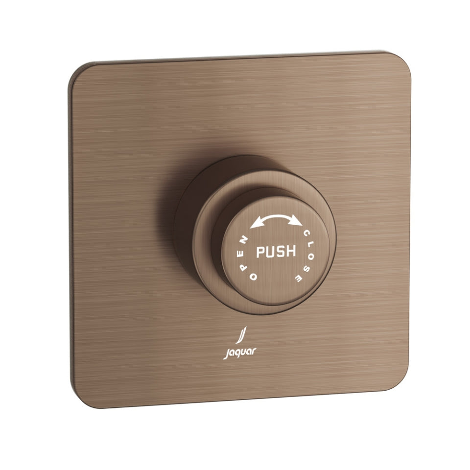 METROPOLE CONCEALED FLUSH VALVE (40 MM) WITH EXPOSED SHUT-OFF PROVISION AND SQUARE PLATE - JAQUAR FAUCETS - (ANTIQUE COPPER - FLUSH VALVE - 0x40 mm - 0inchX1.6inch)