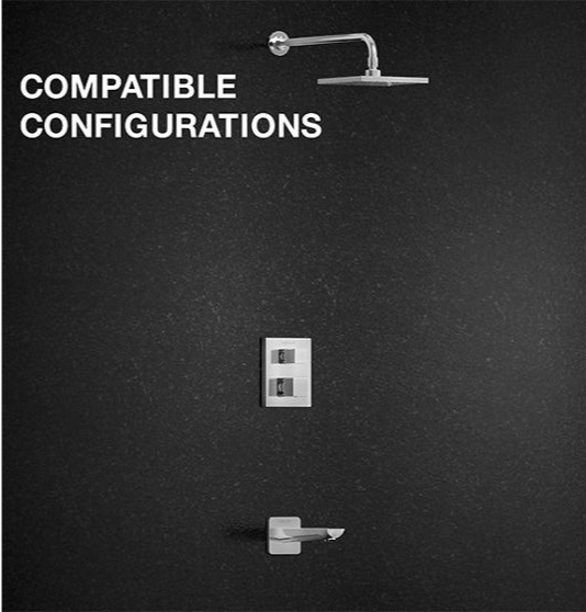 RECE THER. BATH&SHOWER SQUARE TRIM - KOHLER PREMIUM -  ( POLISHED CHROME - PREMIUM - 0x15 mm - 0.5inchX0.6inch )