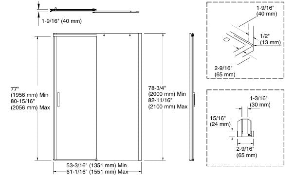 CONTRA SMALL HT 2000MM - KOHLER PREMIUM - ( BRIGHT POLISHED SILVER - PREMIUM - 0x2000 mm - 0inchX80inch )