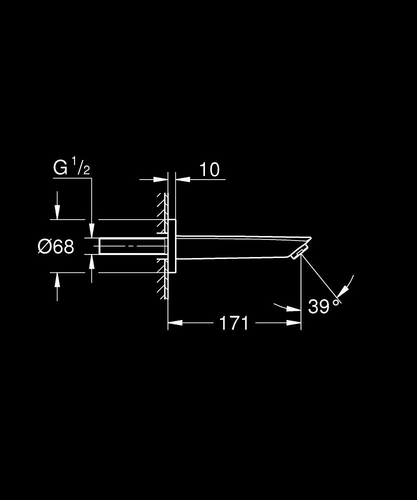 EUROSMART 2021 BATH SPOUT - GROHE - ( CHROME - G3 - EUROSMART - 0x0 mm - 0inchX0inch )