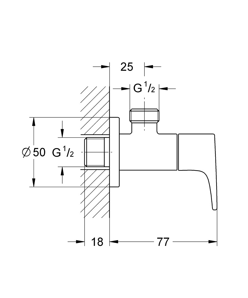BAUFLOW ANGLE VALVE 1/2INCH X 1/2INCH - GROHE-G2 - ( CHROME - G2 - BAUCONTEMPORARY - 0x15 mm - 0inchX0.5inch )