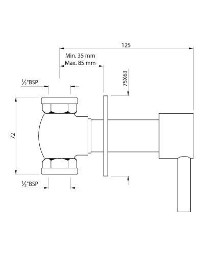 CONCEALED STOP COCK - ARTIZE FAUCET - ( CHROME - KAVALIER - 0x15 mm - 0inchX0.5inch )