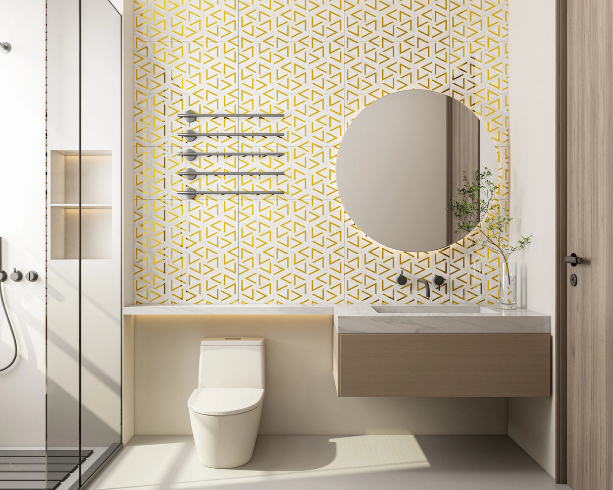 5010 WHITE & GOLD HL - CHINA TILES - ( - - 600x300 mm - 24inchX12inch )