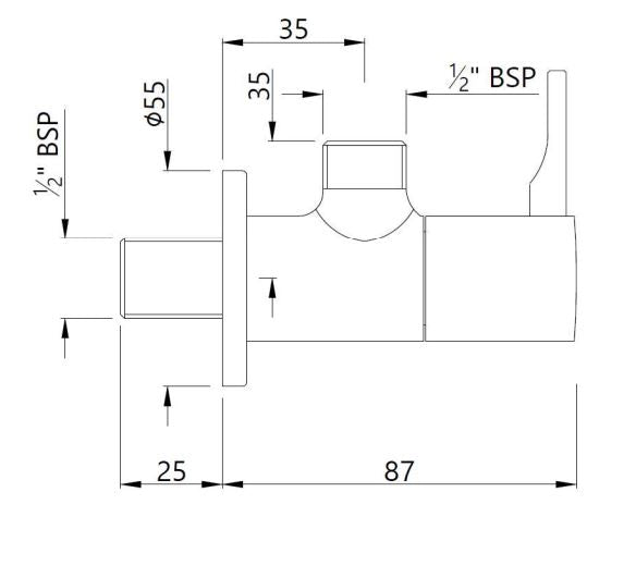 ANGULAR STOP COCK WITH WALL FLANGE - JAQUAR FAUCETS -  ( CHROME - FLORENTINE PRIME - 0x15 mm - 0inchX0.5inch )