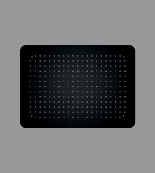 SS FALSE CEILING SHWR 2 FUN. W/INST. KIT - AQUANT - ( MATT BLACK - - 480x330 mm - 19.2inchX13.2inch )