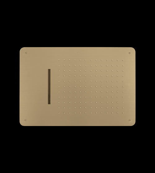 SS FALSE CEILING SHWR 2 FUN. W/INST. KIT - AQUANT - ( BRUSHED GOLD - - 480x330 mm - 19.2inchX13.2inch )