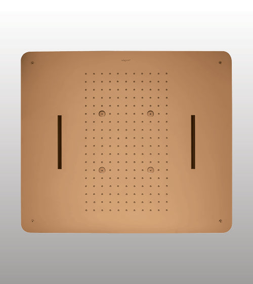 CONC CEILING MOUNTED SHOWER 3 FUN RAIN, DUAL WATERFALL & MIST W/INSTAL KIT FOR FALSE CEILING - AQUANT - ( BRUSHED ROSE GOLD - - 580x480 mm - 23.2inchX19.2inch )