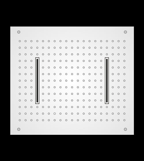 SS CEILING SHWR 2FUNC(RAIN+W.FALL)W/KIT - AQUANT - ( CHROME - - 530x430 mm - 21inchX17inch )