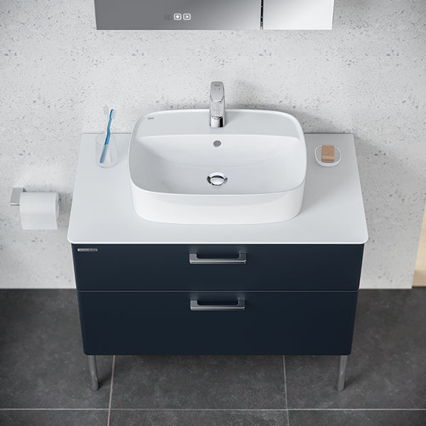 VESSEL COUNTER TOP WASH BASIN W/TAP HOLE - AMERICAN STANDARD -  ( WHITE - SIGNATURE - 550x450 mm - 22inchX18inch )