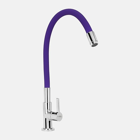 SINK COCK FLEXIBLE SPOUT-TABLE MOUNT (PURPLE) - HINDWARE FAUCETS - ( POLISHED CHROME - KITCHEN TAP-GLAMOUR - 0x15 mm - 0inchX0.6inch )