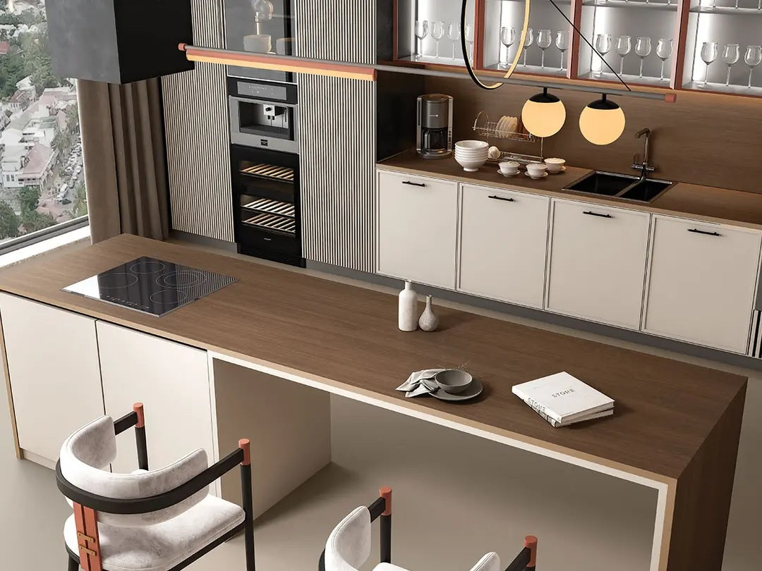 TIMBER HAZEL POSH MATT - SIMPOLO-TILES- (  - KITCHDECK MATT - 2600x790x15 mm - 104inchX31.5inchX0.6inch )