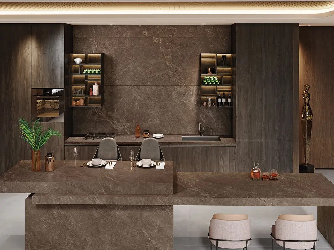 COPPER ROOTS POSH MATT - SIMPOLO-TILES- ( - KITCHDECK MATT - 2600x790x15 mm - 104inchX31.5inchX0.6inch )