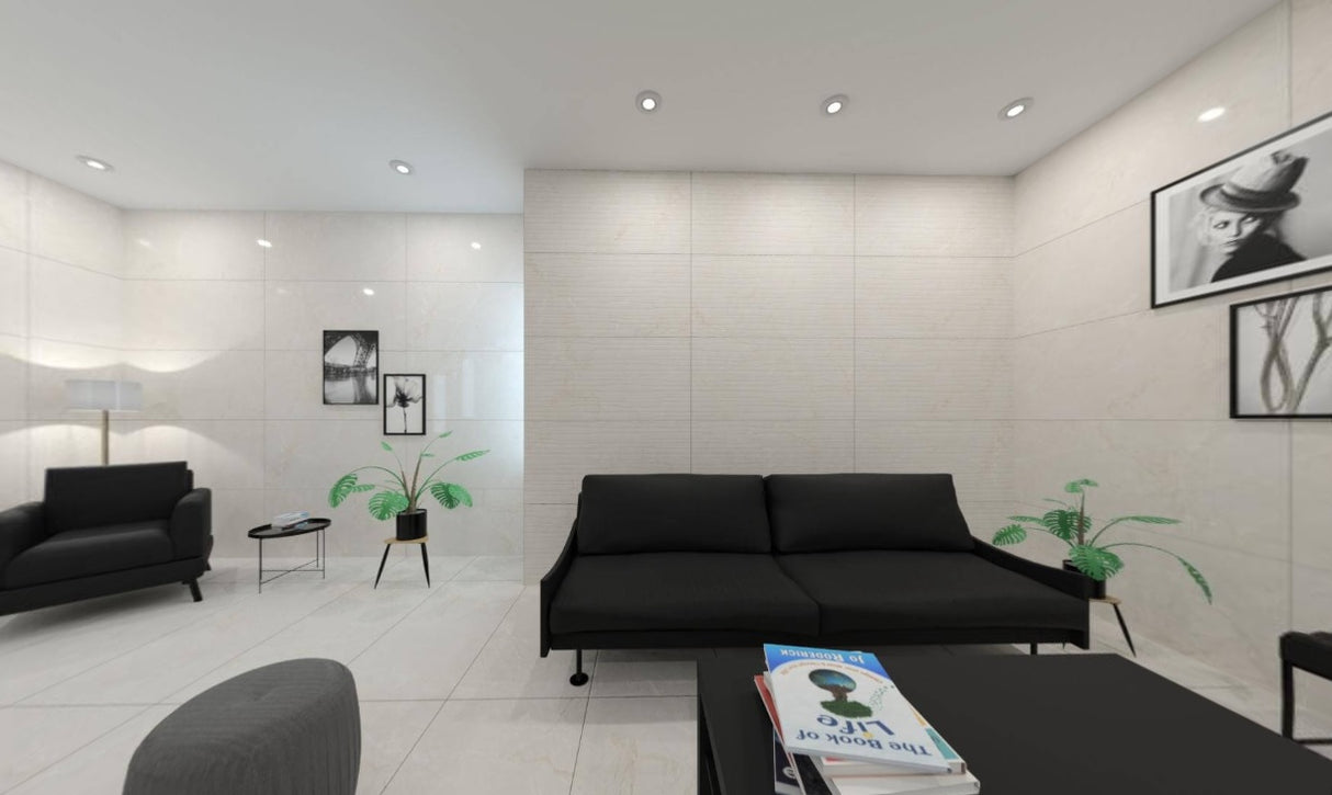 GLIDE MARFIG BIANCO MATT TEXTURE - SIMPOLO-TILES- (  - IMPATTO MATT - 1198x598 mm - 48inchX24inch )