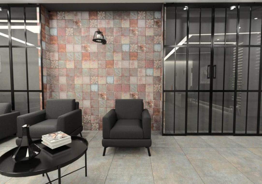 TRIVIA NAVY  MATT  - SIMPOLO-TILES- (  - TINY TILE MATT - 198x198 mm - 7.8inchX7.8inch )