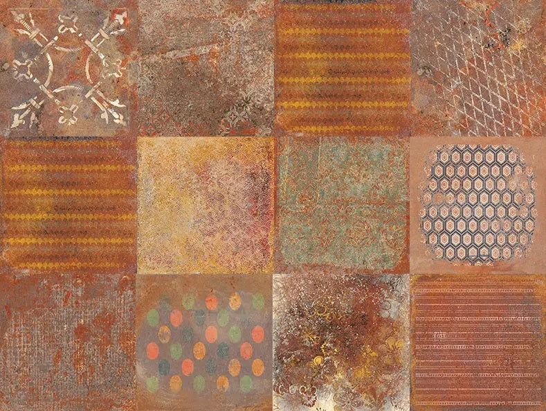 TRIVIA RUST  MATT  - SIMPOLO-TILES- (  - TINY TILE MATT - 198x198 mm - 7.8inchX7.8inch )