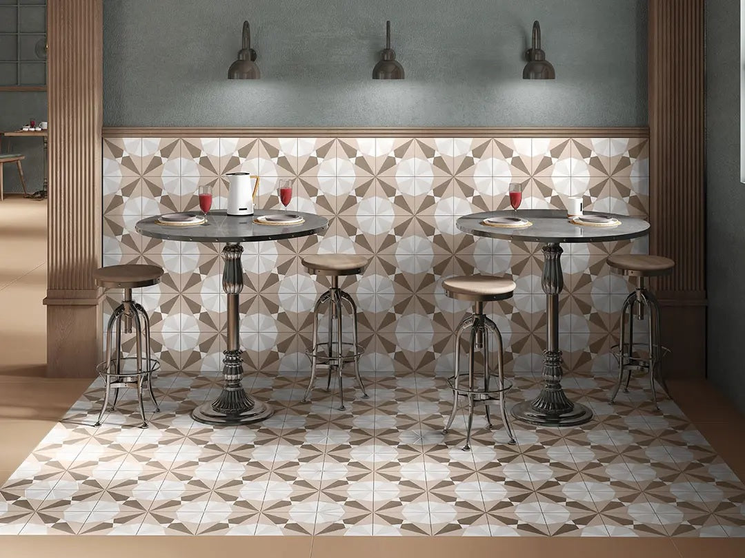 JEWEL KHAKHI MATT  - SIMPOLO-TILES- (  - TINY TILE MATT - 198x198 mm - 7.8inchX7.8inch )