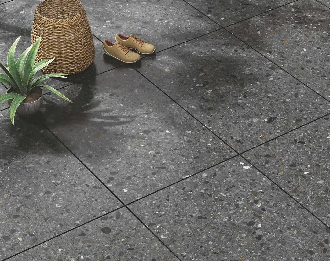 CHEPO NERO MATT - SIMPOLO-TILES -  (  - ROCK DECK MATT - 400x400x12 mm - 16inchX16inchX0.5inch )