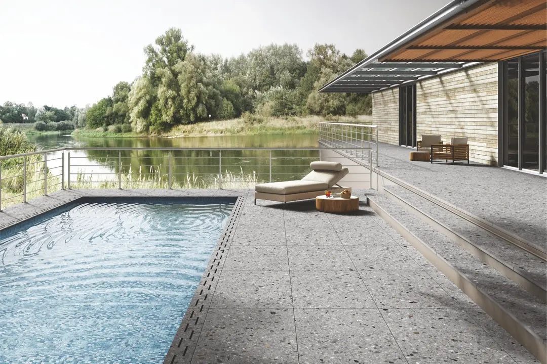 CHEPO GREY MATT  - SIMPOLO-TILES -  (  - ROCK DECK MATT - 400x400x12 mm - 16inchX16inchX0.5inch )
