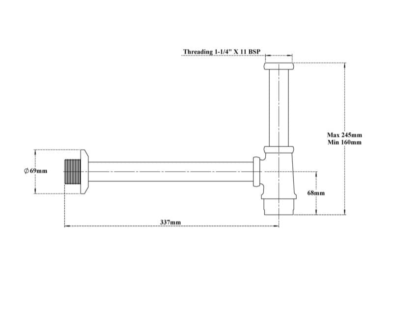 BOTTLE TRAP VEGA - VIKING -  ( CHR -  - 32x300 mm - 1.25inchX12inch )