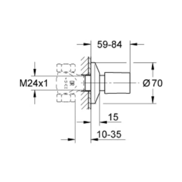 BAUCOSMOPOLITAN CONCEALED VALVE TRIMSET - GROHE-G2 - ( CHROME - G2 - BAUCOSMOPOLITAN - 0x15 mm - 0inchX0.6inch )