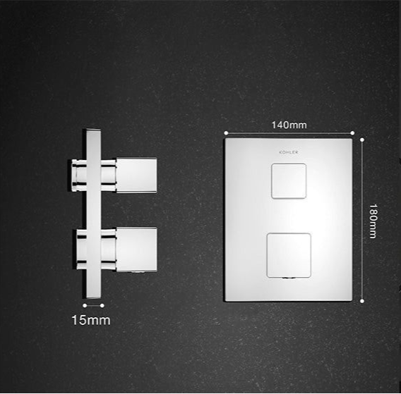 RECE THER. BATH&SHOWER SQUARE TRIM - KOHLER PREMIUM -  ( POLISHED CHROME - PREMIUM - 0x15 mm - 0.5inchX0.6inch )
