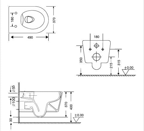 W/H WC RIMLESS W/UF S/CVR&IN BUILT JET ( BOLT DISTANCE 7INCH) - AQUANT - ( WHITE - - 0x0 mm - 0inchx0inch )
