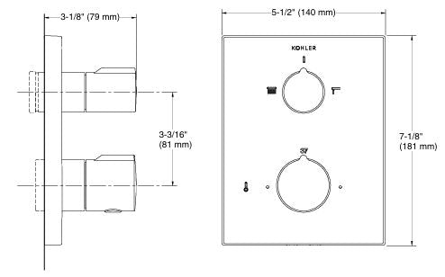 AUTOSENSE TH REC B&S UNIVERSAL TRIM - KOHLER PREMIUM - ( FRENCH GOLD - PREMIUM - 0x0 mm - 0inchX0inch )
