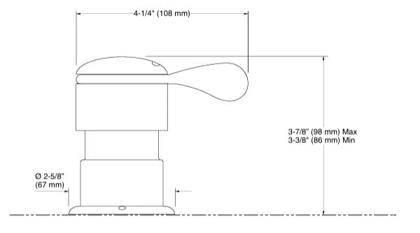 TRANSFER VALVE TRIM - KOHLER LUXURY - ( POLISHED CHROME - LUXURY - 0x15 mm - 0inchX0.5inch )
