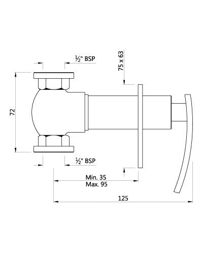 CONC. STOP COCK W/ADJUSTABLE WALL FLANGE - ARTIZE FAUCET - ( GOLD BRIGHT PVD - SIGNAC - 0x15 mm - 0inchX0.5inch )
