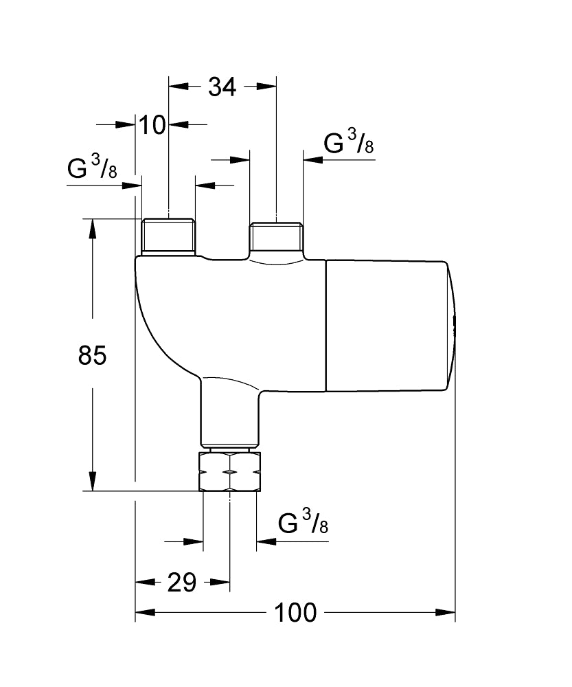 GROHTHERM MICRO THERMOSTATIC SCALDING PROTECTION - GROHE - ( CHROME - G3 - GROHTHERM SPECIAL - 0x10 mm - 0inchX0.38inch )