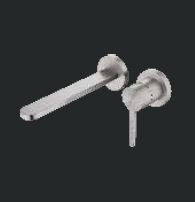 SINGLE LEVER WALL BASIN MIXER, PLAIN SPOUT - AQUANT - ( BRUSHED STAINLESS STEEL - 316 SS - 0x0 mm - 0inchX0inch )