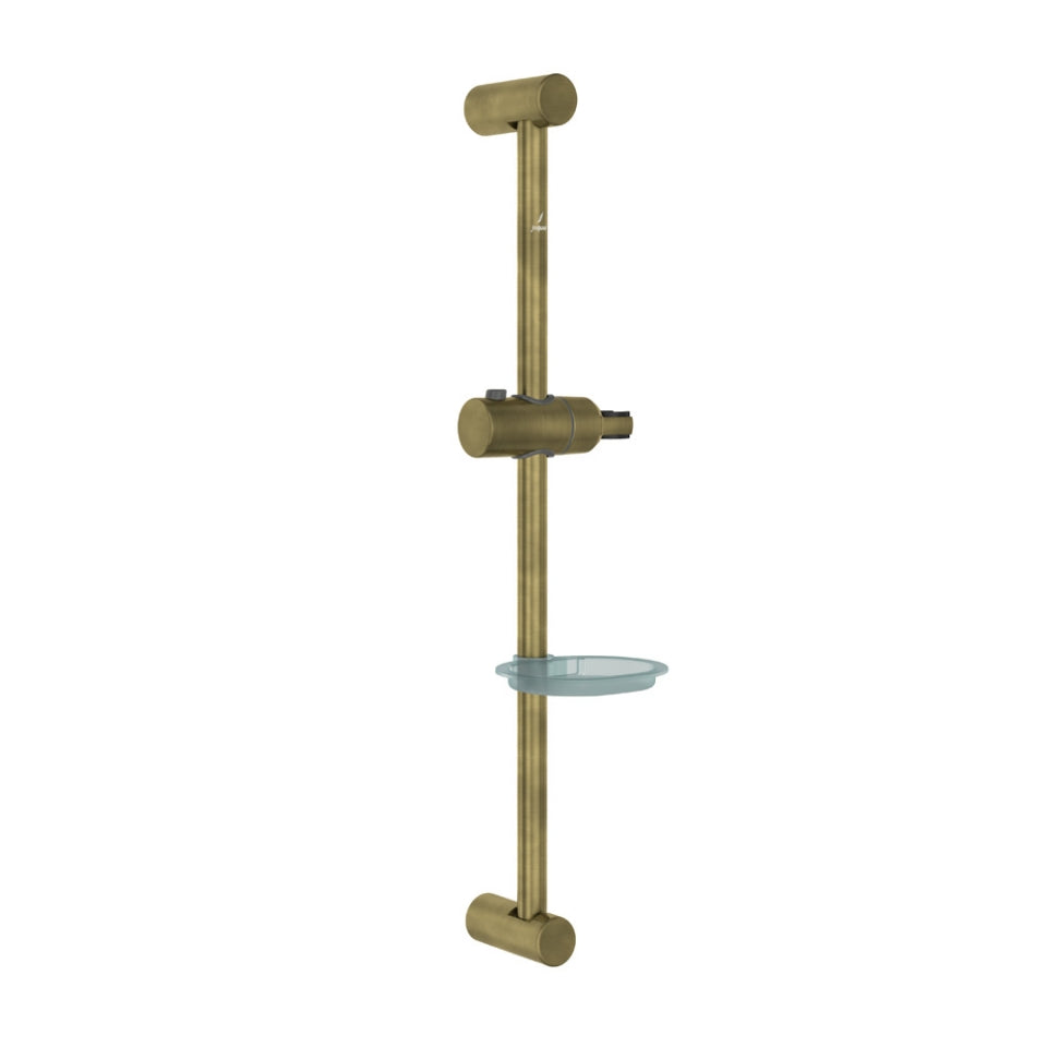 SLIDING RAIL LONG ROUND SHAPE WITH HAND SHOWER HOLDER & SOAP DISH - JAQUAR FAUCETS - ( ANTIQUE BRONZE - SHOWER ACC. - 0x600 mm - 0inchX24inch )