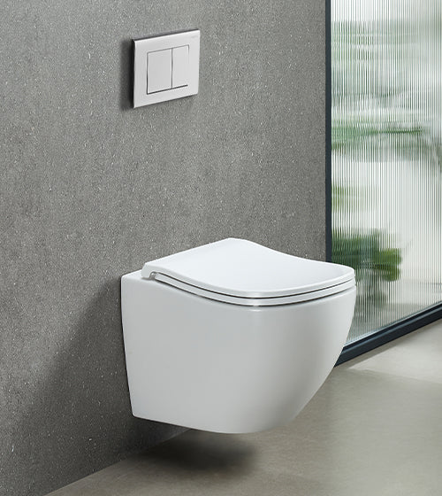 GENERATION 3 RELAX MODE RIMLESS TORNADO QUIET SWIRL FLUSHING WALL-HUNG WC WITH SOFT-CLOSE UF SLIM SEAT COVER ERGONOMICALLY SEAT - AQUANT - ( WHITE - - 520x360x360 mm - 20.8inchX14.4inchX14.4inch )