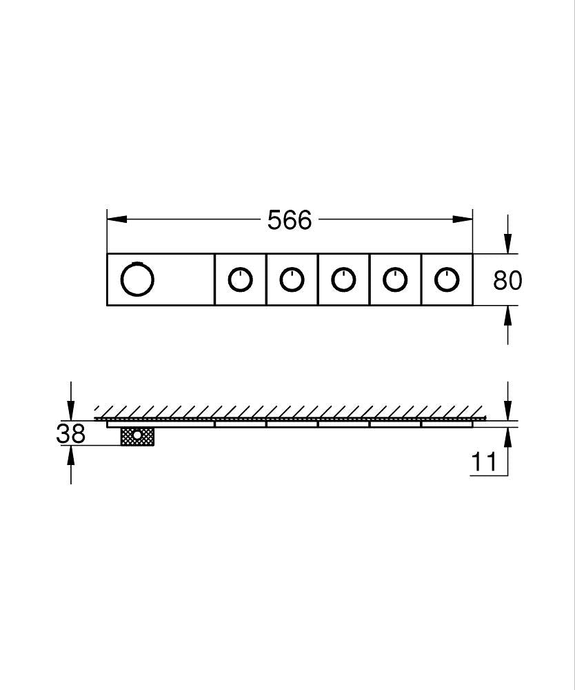 GROHTHERM AQUA TILES THERMOSTAT FOR CONCEALED INSTALLATION WITH 5 VALVES - GROHE - (BRUSHED WARM SUNSET - GROHE - 0x15 mm - 0inchX0.5inch)