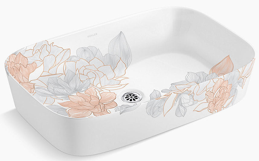 MODERNLIFE EDGE TM RECTANGULAR TABLE-TOP WASH BASIN WITHOUT OVERFLOW - KOHLER LUXURY - ( ROSE GOLD / FRENCH GOLD - LUXURY - 600x400 mm - 24inchX16inch )
