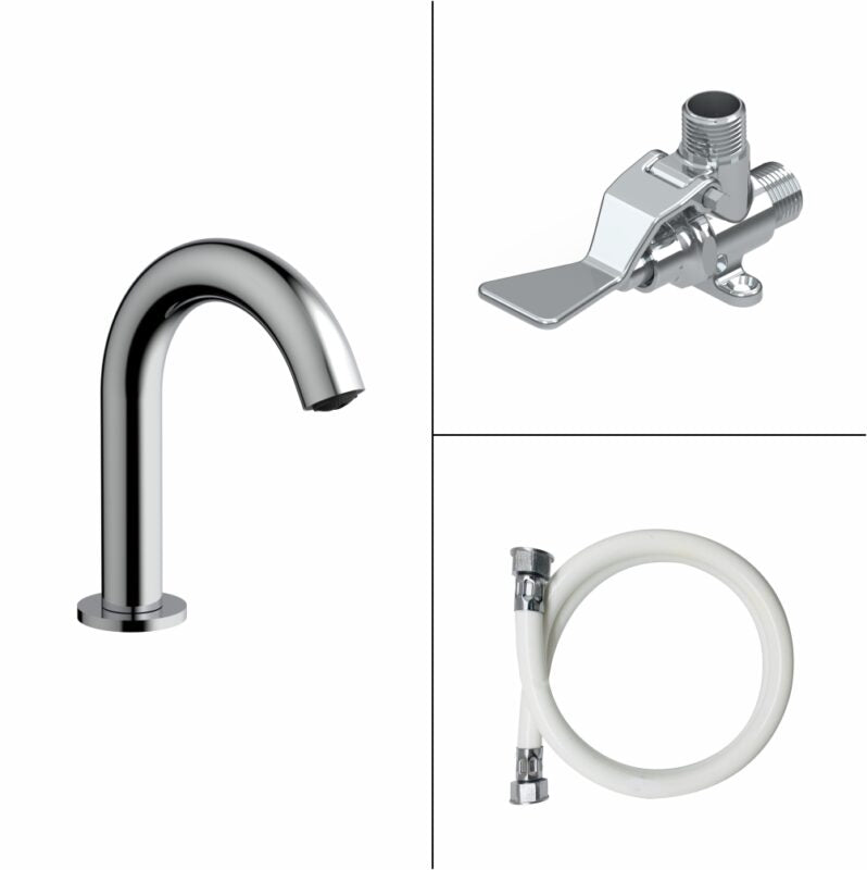 FOOT OPRATED TAP W/1200MM HOSE & SPOUT - VIKING -  ( CHR -  - 0x15 mm - 0inchX0.6inch )