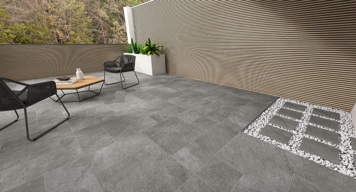 LIMOS GREY - SIMPOLO-TILES- (  - ROCK DECK 25 MATT - 600x600x12 mm - 24inchX24inchX0.4inch )