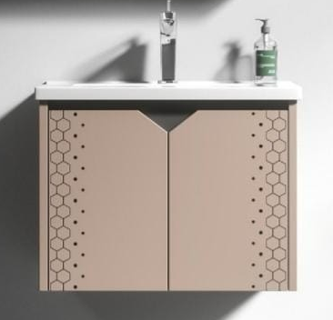 CERAMIC WASH BASIN - GERMA - ( WHITE - CARBON FIBER - 610x480 mm - 24.4inchX19.2inch )