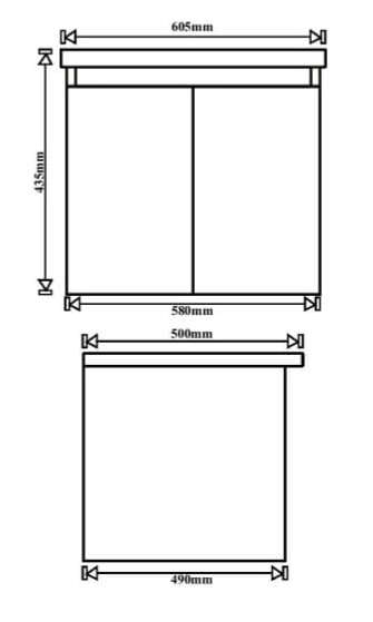 GERMA TR 3524 Ceramic Wash Basin with Main Cabinet Combo