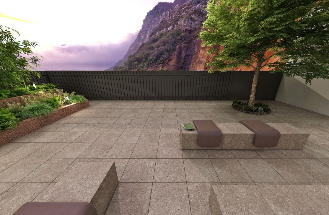 MAGMA LAVA MATT - SIMPOLO-TILES - ( - ROCK DECK 25 MATT - 400x400x12 mm - 16inchX16inchX0.5inch)