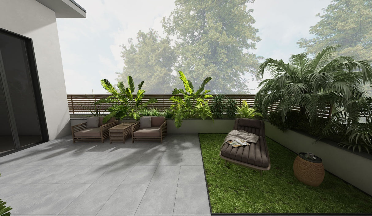 VAPOUR GREY MATT - SIMPOLO-TILES -  (  - ROCK DECK-MATT - 400x400x12 mm - 16inchX16inchX0.48inch )