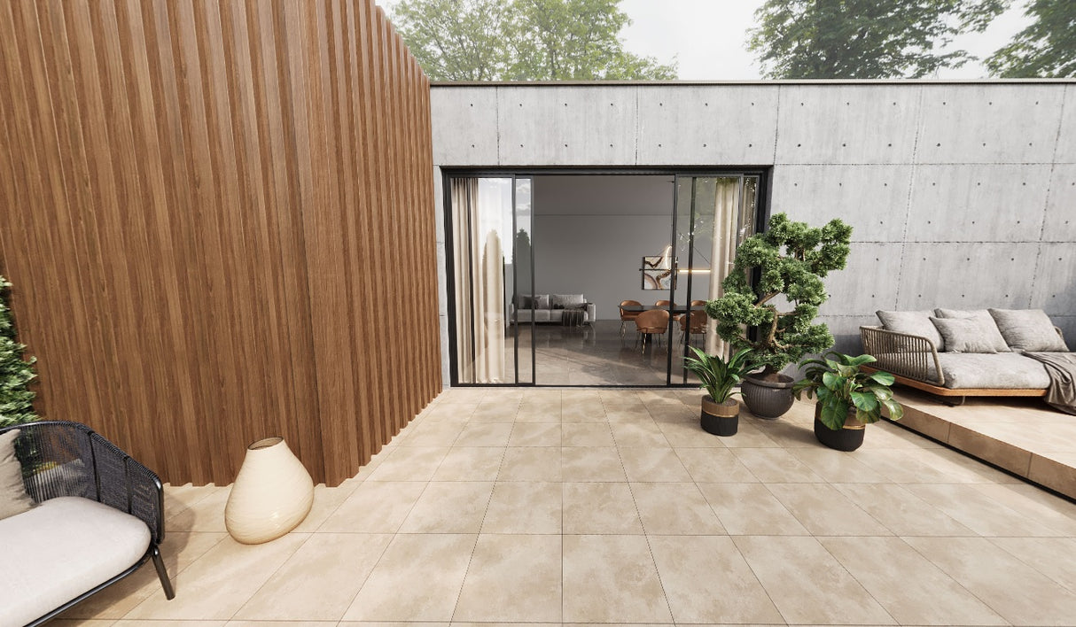 VAPOUR TAN MATT - SIMPOLO-TILES -  (  - ROCK DECK-MATT - 400x400x12 mm - 16inchX16inchX0.48inch )