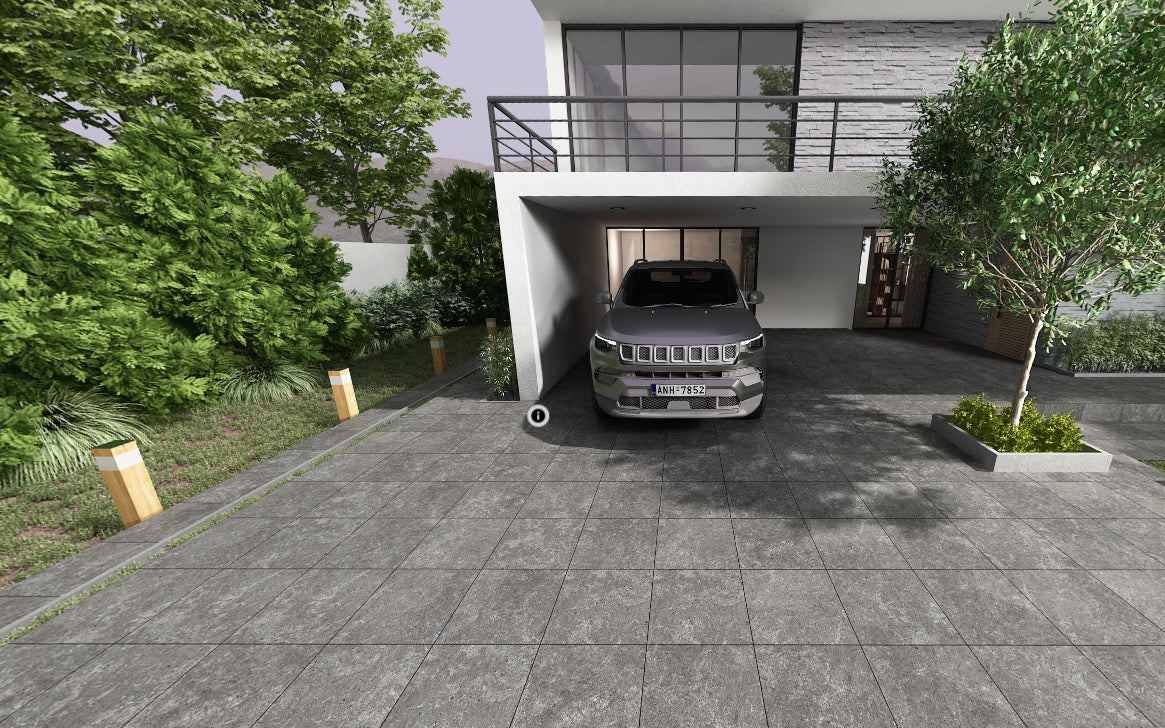 MAGMA GREY MATT - SIMPOLO-TILES -  (  - ROCK DECK-MATT - 400x400x12 mm - 16inchX16inchX0.48inch )