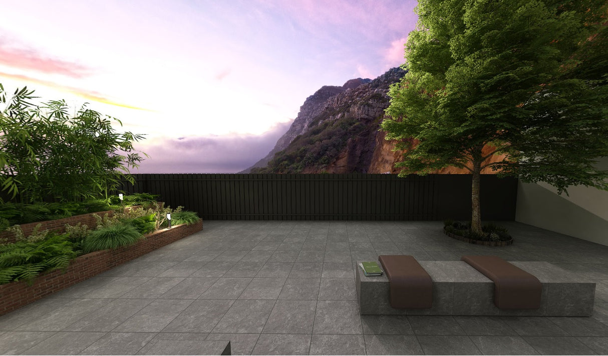 MAGMA ASH MATT - SIMPOLO-TILES -  (  - ROCK DECK-MATT - 400x400x12 mm - 16inchX16inchX0.48inch )