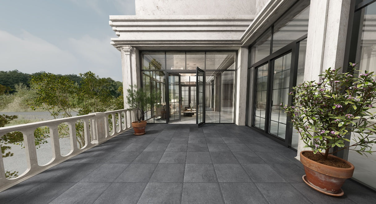 METEOR NERO MATT - SIMPOLO-TILES -  (  - ROCK DECK-MATT - 400x400x12 mm - 16inchX16inchX0.48inch )