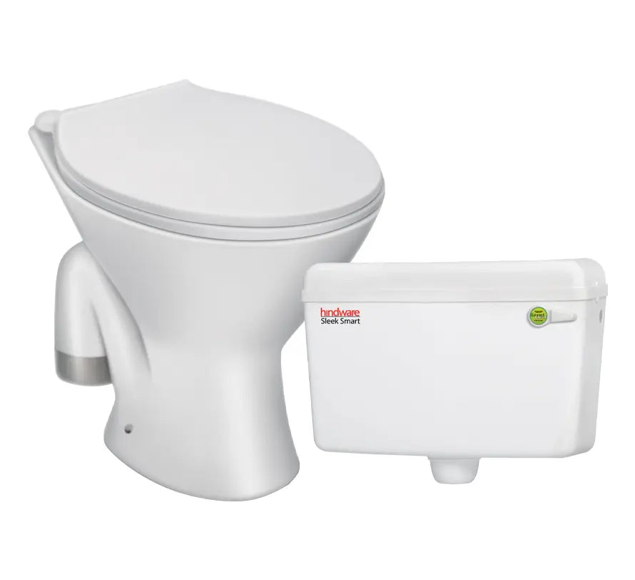 EWC SLICK W/CISTERN & SEAT COVER SLEEK SMART P-TRAP - HINDWARE - ( STAR WHITE - - 0x0 mm - 0inchx0inch )