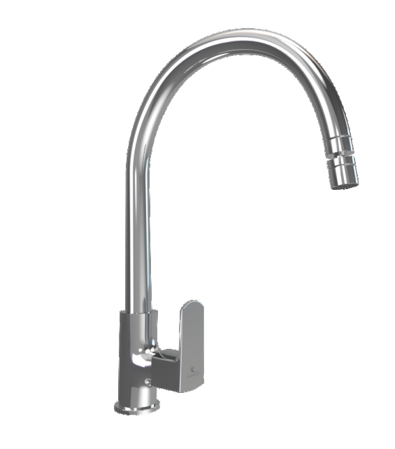 KITCHEN MIXER SINGLE LEVER TABLE MOUNTED WITH SWIVEL SPOUT & BRAIDED HOSES - LUXELET -  ( CHROME - QUADRA - 0x15 mm - 0inchX0.5inch )