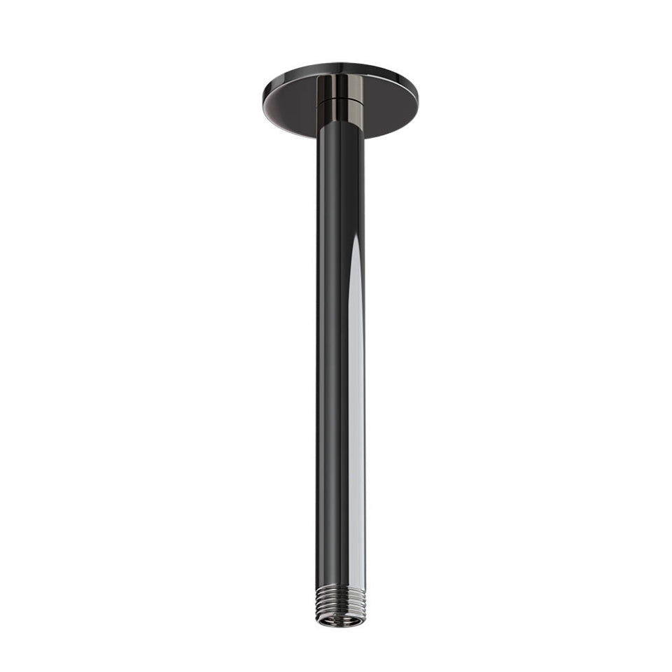 SHOWER ARM 100M CEILING MOUNTED W/FLANGE - JAQUAR FAUCETS - ( BLACK CHROME - SHOWER ACC. - 15x100 mm - 0.5inchX4inch )