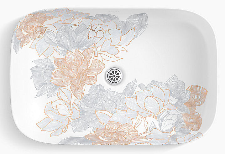 MODERNLIFE EDGE TM RECTANGULAR TABLE-TOP WASH BASIN WITHOUT OVERFLOW - KOHLER LUXURY - ( ROSE GOLD / FRENCH GOLD - LUXURY - 600x400 mm - 24inchX16inch )